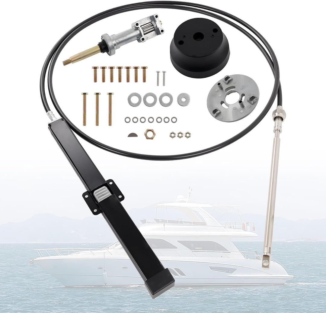 Boat Steering Cable Kit Back Mount Rack-and-Pinion 13FT 14FT 15FT 16FT Compatible with Seastar Teleflex. SS141XX Marine Steering System for Outboard & Stern Drive Engines