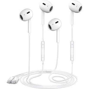 2 Packs Wired Earbuds Headphones for iPhone with Built-in Mic & Volume Control Plug & Play HiFi Stereo Nosie Reduction Earphone Compatible with iPhone 14/13/12/11/XR/XS/X/8/7/SE Support All iOS System