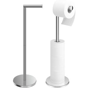TACGEA Toilet Paper Holder Stand, Bathroom Toilet Paper Roll Holder Stainless Steel, Storage for 4 Rolls of Toilet Tissue, 2 Set Silver (2 Pack Sliver)