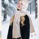 Coopay Crochet Kit for Beginners, Crochet Kits for Adults - 4 Basic Stitches to Complete Hooded Scarf, Perfect for Crocheting Hooded Scarf with Step-by-Step Instructions & 5 Yarns (Cloud Sea) (6 x 4 x 1 centimetres)