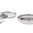 Cuisinart 14-Inch Stir-Fry Pan, Helper Handle and Glass Cover, Chef's Classic Stainless Steel, 726-38H & 10-Inch Open Skillet, Chef's Classic Stainless Steel Cookware Collection, 722-24