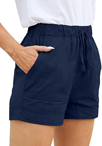Womens Comfy Drawstring Casual Elastic Waist Pocketed Loose Fit Shorts Size M