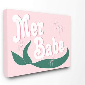 Stupell Industries Shiny Mer Babe Mermaid Tail Wall Art, Multicolor (40L" x 30W")