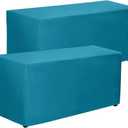 CXPSINC 2 Pack Fitted Table Clothes-96 x 30 Inch Rectangle Tablecloths for 8 Foot Tables, Washable Polyester 4FT Table Cover for Parties, Holiday Dinner, Wedding, Trade Show (Turquoise, 8FT | 2 Pack)