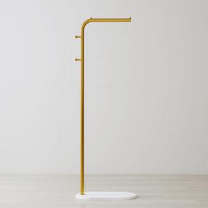 Freestanding Clothing Rack with Marble Base,Modern Garment Rack for Small Spaces,Sturdy Metal Coat Rack with Hooks,Clothes Rack for Hanging Clothes in Bedroom,Closet,Entryway (gold) 14.5"D x 22.83"W x 67"H