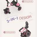 besrey Toddler Tricycle with Bell, Kids Tricycle Age 18 Months to 5 Years, Kids Trike, Toddler Bike for 2-4 Year Olds, Baby Bike, Gifts & Toys for Boys & Girls, Pink