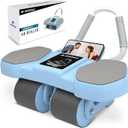 Amonax AMONAX Convertible Ab Wheel Roller with Large Knee Mat for Core Abs Rollout Exercise. Double Wheel Set with Dual Fitness Strength Training Modes at Gym or Home