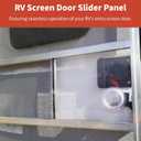 Diyeeni RV Screen Door Slide Panel, Replacement RV Screen Door Parts, Plastic Clear Slide Panel with Push Down Knob Opener, Easy Installation, OE Number-239061, 12x9.75 inches