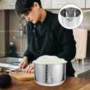 Baluue Stainless Steel Rice Cooker Inner Pot, 4L, Widely Compatible, Easy Clean, Suitable for Home Use, Silver, Household Rice Cooker Inner Pot, 8.66x8.66x5.19 Inches