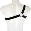 Harness Belt Costume for Men, PU Leather Body Chest for Men, Sexy Punk Body Adjustable Buckle Clothes Outfits, Nightclub Cosplay Clubwear (Black)