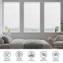 No Drill Cordless Light Filtering Cellular Shades White, 54" W x 48" H