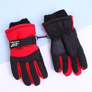 Kids Skiing Gloves Snow Gloves Waterproof Windproof Outdoor Winter Gloves Windproof Snow Gloves for 3-10 Years Boys Girls Winter,20 Black Red 2 Pack