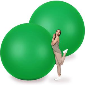 Leitee 2 Pcs 72 Inch Giant Balloons Round Latex Large Human Egg Jumbo Balloons Inflatable Air Decorations for Birthday Party Wedding Engagement(Green)