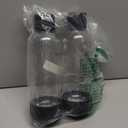 Carbonating Bottles 2Pck 1L - Compatible with MySoda and any brands - Lid and Base Made of Wood Composite - Quick-Lock Reusable Bottles - BPA Free - Black