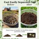 2PCS Soil Sifter for Gardening with Handle,Stainless Steel Rock Compost Soil Sifter for 5 Gallon Bucket,1/4in,1/8in Mesh Garden Sifting Screen Gravel Sawdust Vermicompost with Repotting Mat