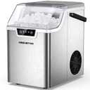 Nugget Countertop Ice Maker with Soft Chewable Ice 40Lbs, Pebble Sonic Ice Machine with Basket and Scoop, Ready in 5 Mins, 40Lbs/24H, Auto Self-Cleaning, for Home, Kitchen, Office, Party, Camping (Silver)