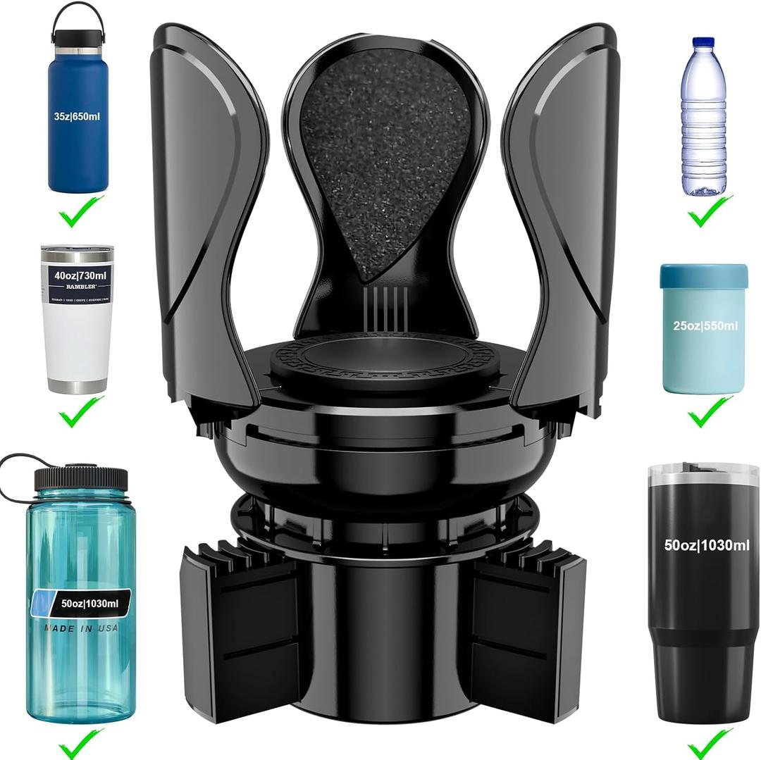 Car Cup Holder Expander, Cup Holder Extender Adapter with Expandable Arm and Adjustable Base, Compatible with Yeti Ramblers 14-64oz, Hydro Flasks 18-64oz Most Coffee Mugs Bottles & Cups (cup01)
