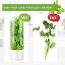Herb Keeper for Refrigerator with Herb Peeler - 2 Sets Herbs Saver & Vegetable Preservation Container, Extends Freshness Up to 2-3 Weeks for Cilantro, Basil, Parsley, Mint & Greens