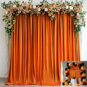 Orange Wedding Curtain Backdrop Orange Wrinkle Free Backdrop Panels for Parties Wedding Arch Party Ceremony Stage Decoration 10x10FT TAYNSDJ101 (W5' x H10'2 Panels)