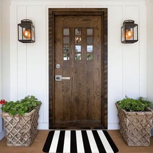Personalized Area Rug,Add Your Own Logo Image Text Photo,Living Room Throw Rug,Non-Slip Decorative Floor Mat,Non-Shedding Carpet for Living Room Entrance Office 15.7x23.6 inch Black and White