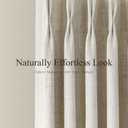 Pinch Pleated Curtains 100% Blackout Linen Curtains 90 Inches Long for Bedroom Living Room, Natural Memory Trained Thermal Insulated Room Darkening Window Pleat Drapes with Hooks, 2 Panels, 40"Wx90"L