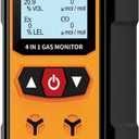 Gas Leak Detector 4-in-1 (H2S, EX, O2, CO) - Reliable Home and Workplace Safety Monitor with Precise Detection - Rechargeable, Rugged Build, Instant Alerts - Temperature Range: 14F to 131F