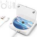 Portable CD Player for Car with USB & AUX – Universal External CD Drive with AntiSkip, USB Extension Cable, Plug & Play for Vehicle, Laptop, TV – Compatible with Android 4.4+