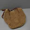 Beach Bags for Women - Straw Bag with Zipper, Soft Woven beach bag, Casual Straw Shoulder Bag for Daily Use
