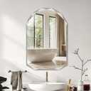 Suidia Bathroom Mirror, 20"x 30" Wall Mirror, Frameless Bathroom Mirror with Beveled Edge for Bedroom, Living Room, Entryway, Hallway, Arched Shape