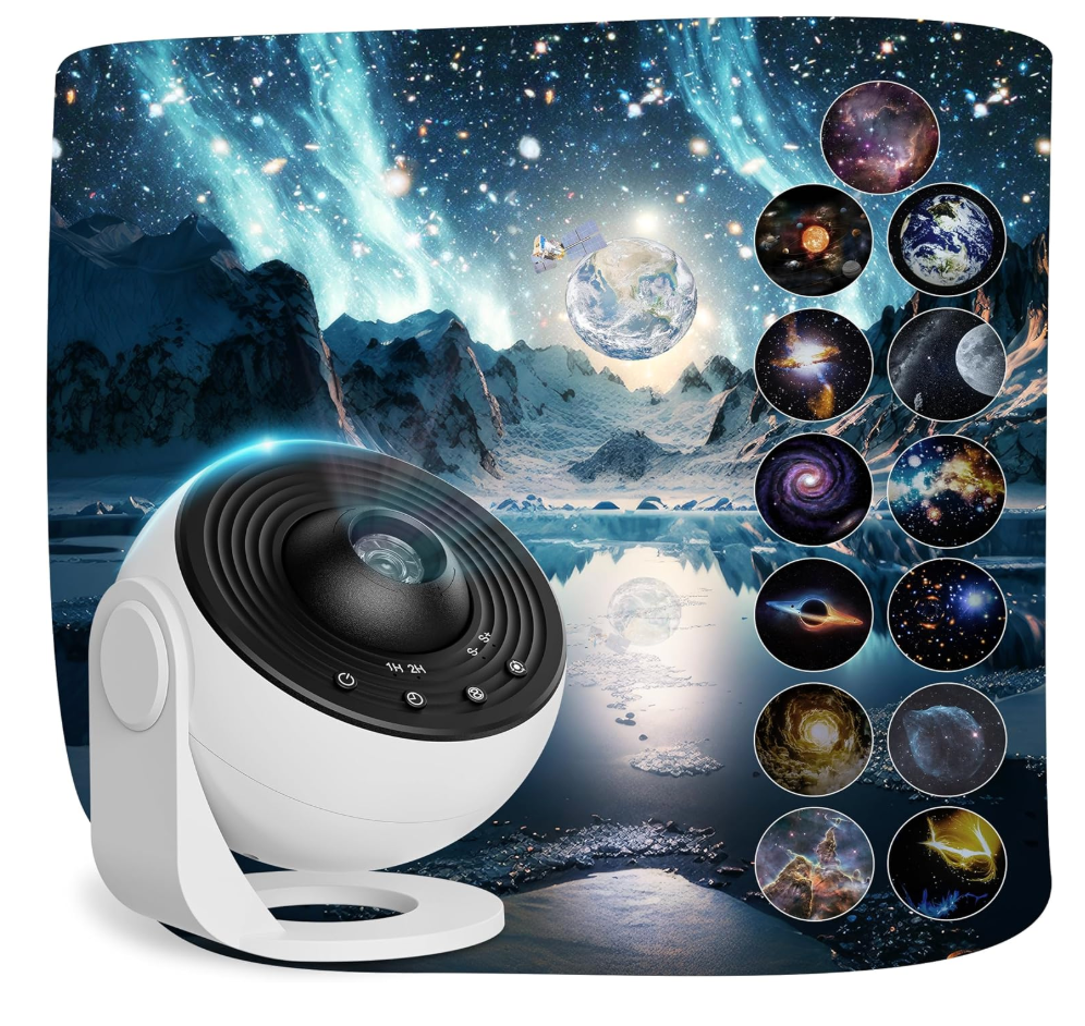 Planetarium Projector Pro for Bedroom, 13 in 1 Star Projector Galaxy Light, Ceiling Night Light Milky Way Mood Lighting with Timer, LED Space Galaxy Lamp Bedroom Room Decor for Adults Kids  White