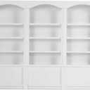 1:12 Scale Dollhouse Bookshelf (White), Miniature Wooden Bookcase Display Cabinet for Dollhouse Furniture, Collector's Decoration Accessory