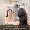 Keonjinn 20 x 32 Inch LED Medicine Cabinet Mirror, Bathroom Medicine Cabinet with Lights, Tempered Glass, UL-Listed, Adjustable Shelves, No Outlets, 3 Color Lights, Dimmable, Wall Mount Only