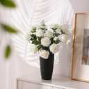 Nubry Artificial Silk Rose Flower Bouquet Lifelike White Fake Rose for Wedding Home Party Decoration Event Gift 10pcs (Off White)