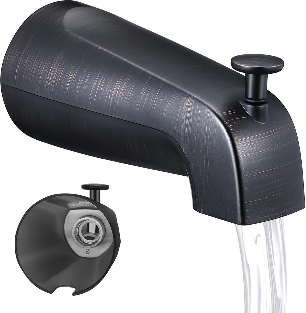 Dreyoo Universal Bathroom Tub Spout Compatible with Westbrass E531D-1F-62, Fits 4 Inch Reach Wall Front Mount Tub Spout with Shower Diverter 1/2'' IPS Inside Thread Bathtub Faucet(Oil Rubbed Bronze)
