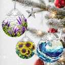 2 x Christmas Ornaments: Stained Glass Ornament, Christmas Tree Ornament, Hanging Ornaments for Home Decor & Xmas Tree Decorations  Exquisite Holiday Decor, Gifts & Holiday Present - Lavender
