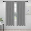 Easy-Going Rod Pocket Blackout Curtains for Bedroom, Room Darkening Window Curtains for Living Room, Thermal Insulated Noise Reduction Solid Window Drapes, 2 Panels(34x72 in, Light Gray)