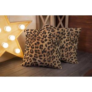 EMMTEEY Leopard Print Pillow Covers, 20x20 Throw-Pillow-Cover Set of 2 Cheetah Print Couch Pillow Cases Decorative Square Throw Pillows for Home Living Room Bedroom Bed Sofa Cushion Cover
