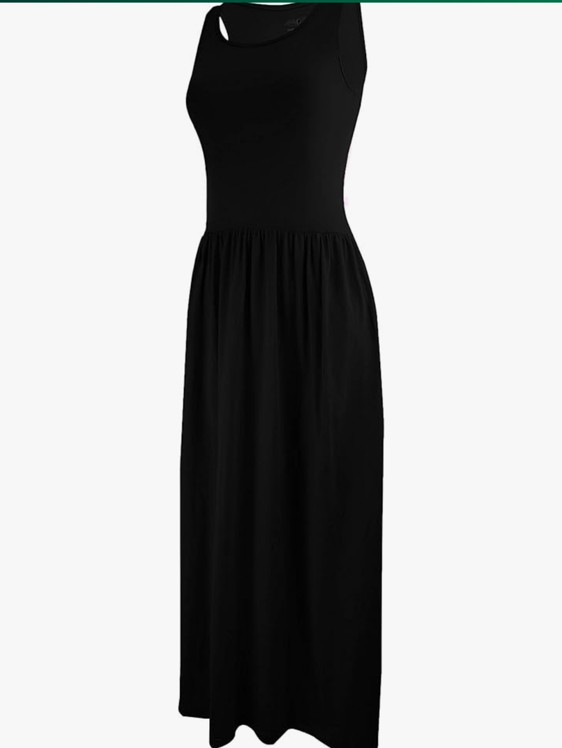 SUMONA Sleeveless Ankle Length Midi Maxi Dress with Pocket for Women size L