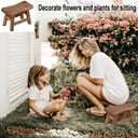 Solid Wood Step Stool, Rustic Small Wooden Stool for Adults, Kids and Toddlers, Mini Bench Plant Stand Fishing Stool for High Beds, Kitchen, Bathroom, Closet, Sink