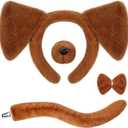 SATINIOR Puppy Dog Costume Set Ears Headband Nose Bow Tie Tail Animal Cosplay for Halloween
