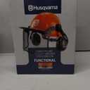 Husqvarna 592752601 Chainsaw Helmet with Metal Mesh Face Shield, Adjustable Ear Muffs for Hearing Protection, and Sun Peak, HDPE Forestry Helmet Shell, Orange