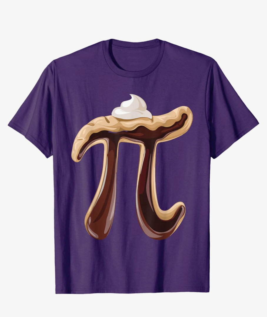 Funny Chocolate Cream Pie Pi Day Math Lover Kids Foodie Pun T-Shirt Purple M