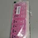 Foldable Weekly Pill Organizer 2 Times a Day with 2 Extra Compartments (Clear Printed Labels) - 7 Day AM PM Medicine Box, Week Daily Travel Pill Case Holder for Vitamin, Supplement - Clear Pink