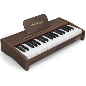 LeeQee Kids Piano Keyboard, 37 Keys Digital Wood Toy Piano for Toddlers 3-5, Professional Music Educational Instrument Toy with Volume Control, Portable Birthday Gift for Girls Boys