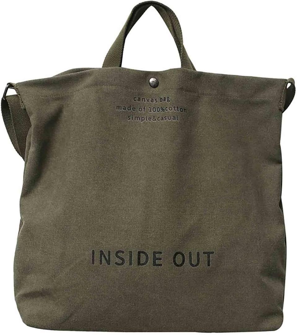 Sumleno Women Large Canvas Tote Handbags Casual Shoulder Work Bag Crossbody Top Handle Vintage Grunge Hobo Bag | Large, Canvas, Casual, Shoulder, Work Bag, Crossbody (One Size, Army Green)