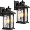 2 Packs Motion Sensor Outdoor Sconce - Advanced Dusk to Dawn Outdoor Lighting, Retro Motion Sensor Porch Light Fixtures, Black Waterproof Exterior Lantern Wall Mount for Garage, Outside, Anti-Rust