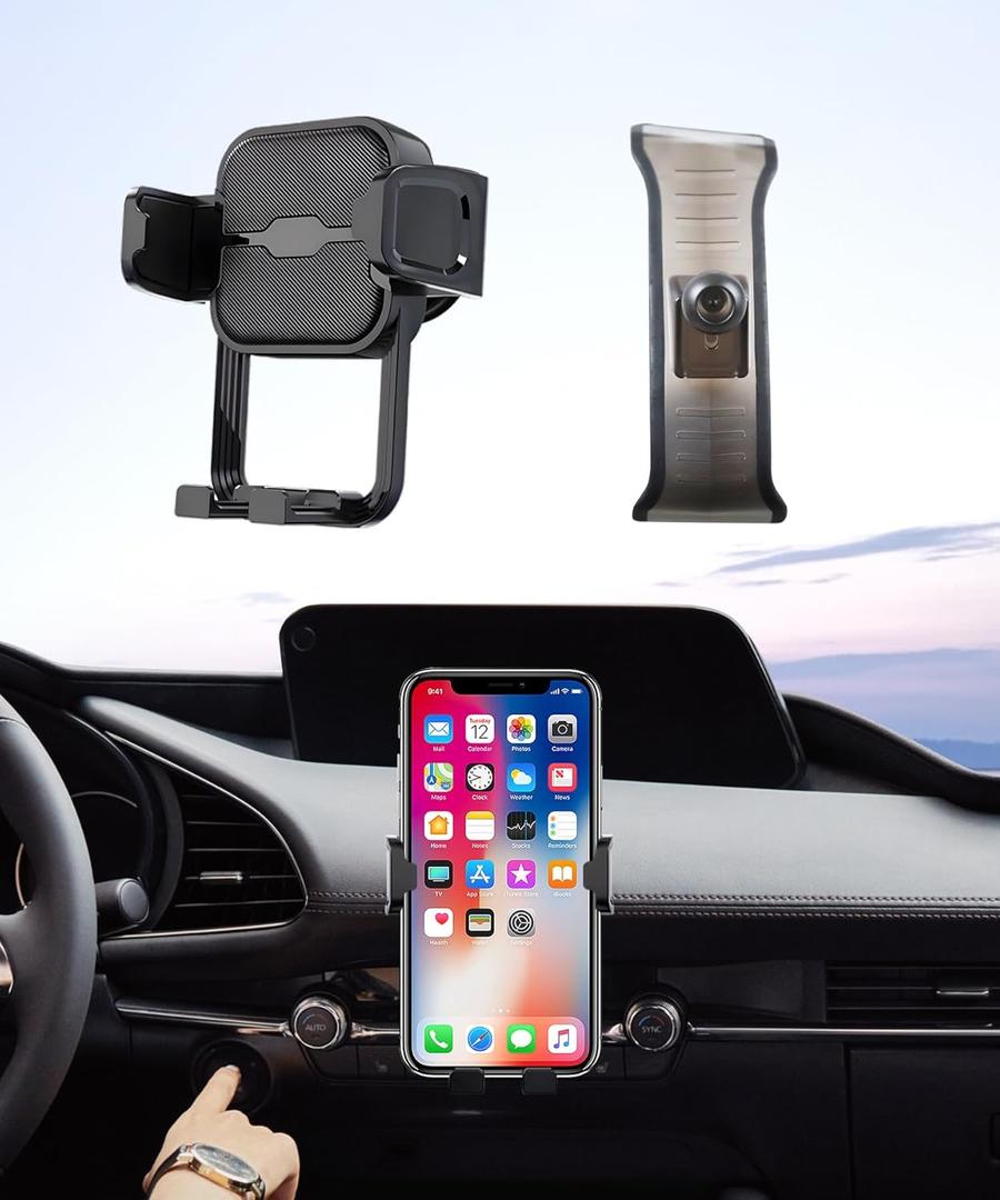 Car Phone Holder for Mazda 3 2019-2026 Auto Accessories Navigation Bracket Interior Decoration Mobile Cell Phone Mount, 360° Rotation