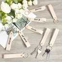 Wavyknot 100 Pcs PU Leather Keychain Blanks Bulk Laser Engraving Blanks Keychain Kit with Key Rings for DIY Key Chains Craft(5.6 x 0.8 Inches, Beige)