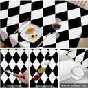 Swono Diamond Rectangle Tablecloth Geometric Black White Diamond Pattern Table Cloth Dining Table Cover for Home Kitchen Restaurant Party Buffet Picnic, 52x70 Inch