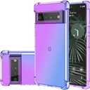 Case for Pixel 6 Pro, XL - Cute Girls Gradient Slim Anti Scratch Soft TPU Phone Cover, Shockproof Protective Case for Google Pixel 6 Pro (Purple/Blue)